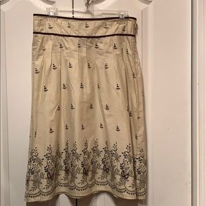 H & M Skirt, Floral Border w/Sequins 8